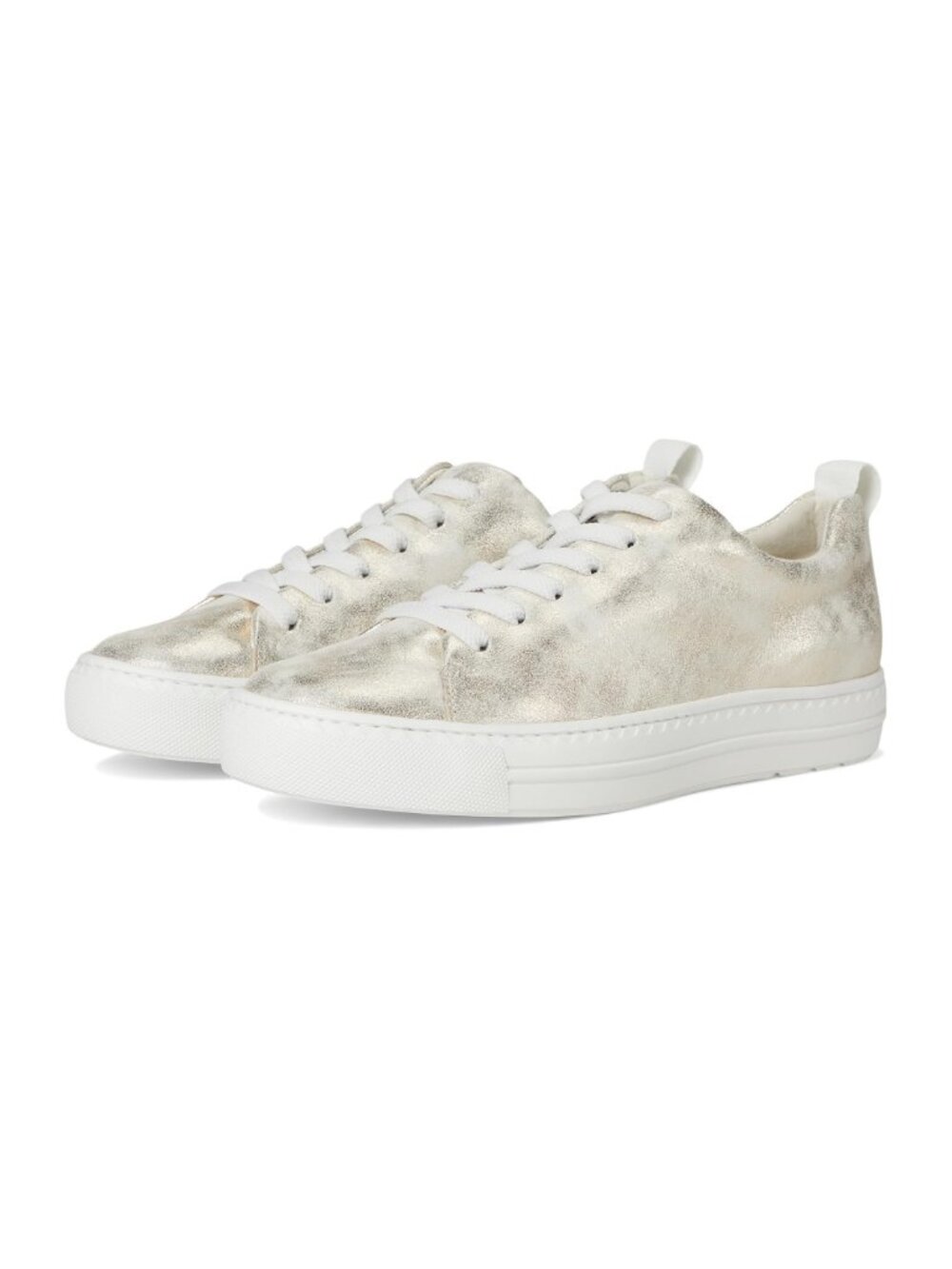 New $420 Paul Green Ajay Platform Sneaker Leather Mineral Metallic 7.5 Us (Te21)